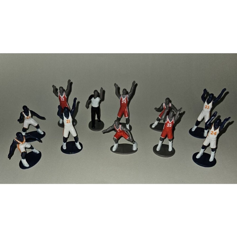 11 Basketball Figures Toy Lot 10 Players 1 Referee Cake Topper Kaskey Kids 2014